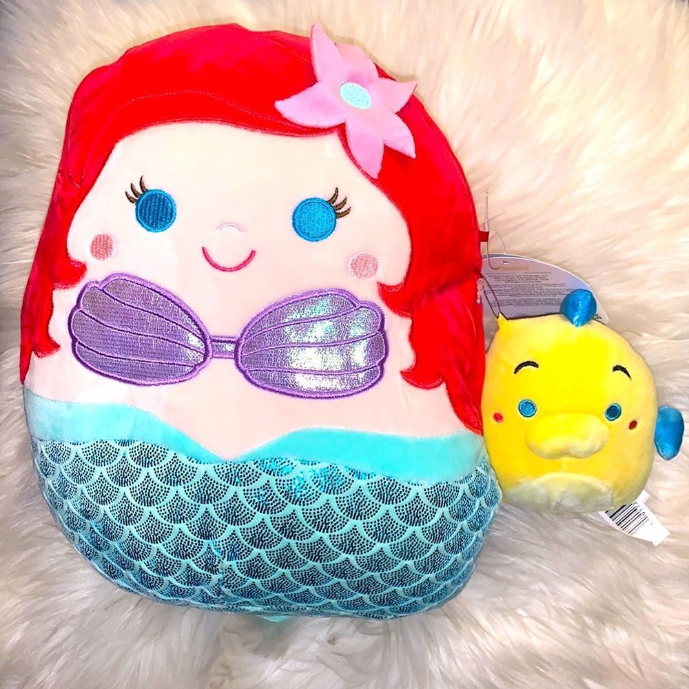 NWT Disney Squishmallow Aerial & Flounder